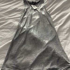 H&M New! Silver Shimmer Tank Top Dress XS